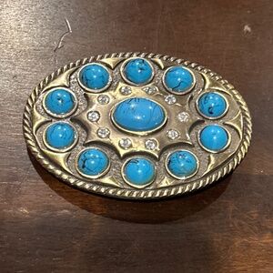 Beautiful  Vintage Oval Turquoise Belt Buckle